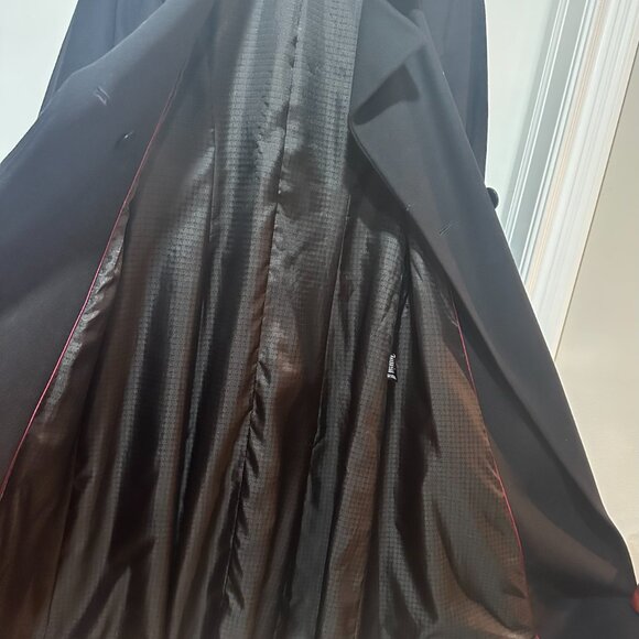 DKNY Elegant Black Wool Cashmere Blend Maxi Coat, Size 14 - Picture 9 of 16